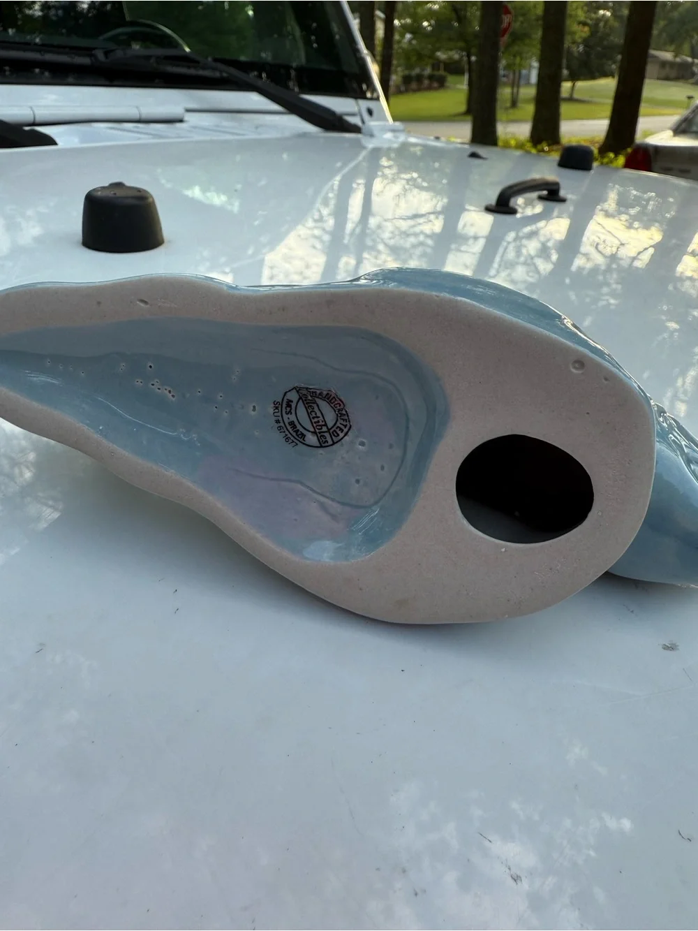 Ceramic Shark Aquarium Ornament - Light Blue